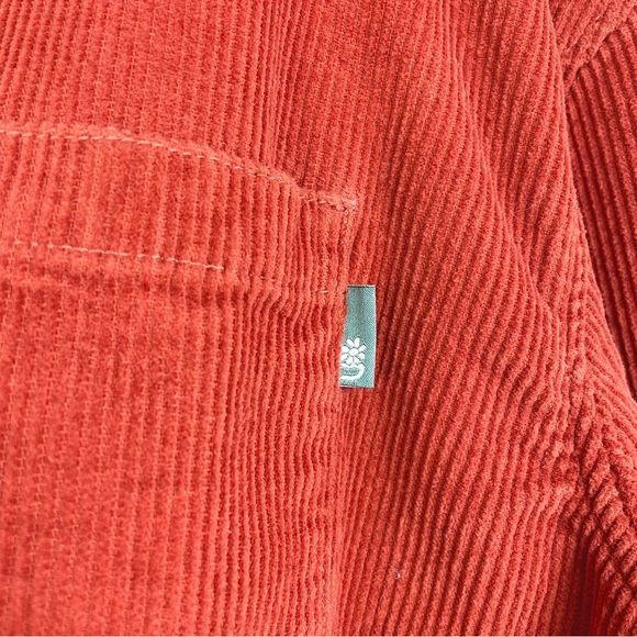Urban Outfitters Men's Large Teracotta Corduroy Popover Collared Shirt Orange - Picture 11 of 16